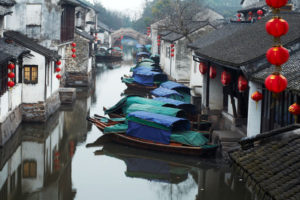 Water villages in Suzhou, China.