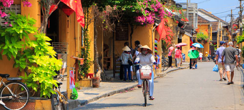 Old houses in Hoian Ancient Town, central Vietnam. 