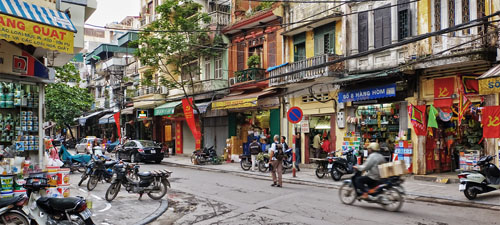 Old Quarter of Vietnam's capital city -- Hanoi.