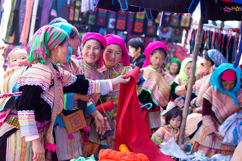 Hill tribes at Bac Ha market in Sapa, Vietnam