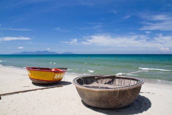 Basket boats Hoi An Beach, Vietnam
