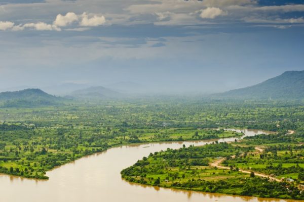 Mekong River border between Thailand and Laos