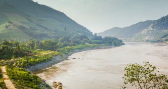 Mekong River border between Thailand and Laos