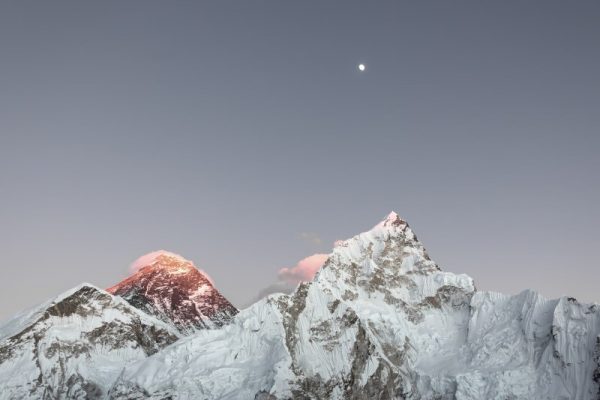 moon over mount Everest