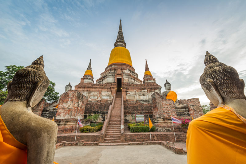 Ancient Buddhist Temple in Ayutthaya, Thailand.