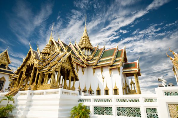 The Grand Palace and Wat Phra Kaew in Bangkok, Thailand.