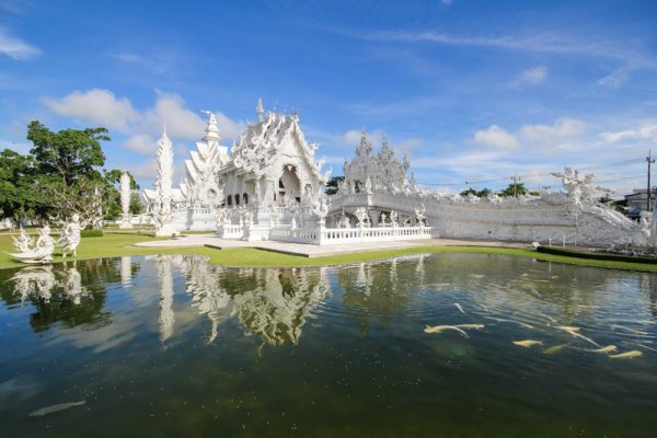 Wat Rong Khun (the White Temple) in Chiang Rai, northern Thailand.