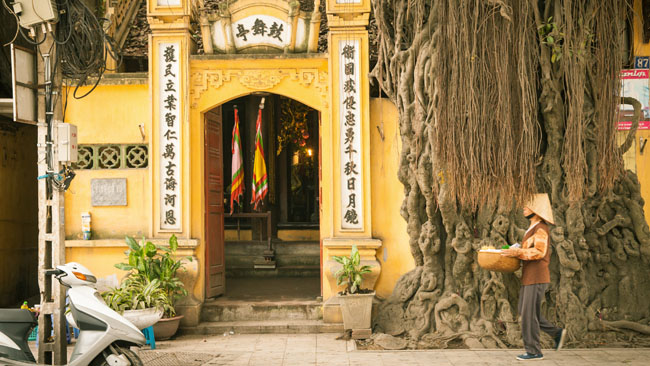 Old Chinese Temple near Koan Kiem Lake and Hanoi Old Quarter--Vietnam Cambodia 12 Days Highlights Tour.