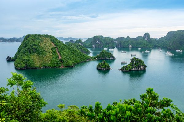 Stunning natural landscape over the Halong Bay in Vietnam -- Vietnam Cambodia 12 Days Highlights Tour.