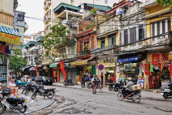 Vietnam Cambodia 12 Days Tour--Hanoi City Old Quarter in Northern Vietnam.