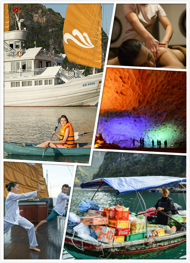 Activities on Paradise Luxury Cruise Halong Bay, Vietnam, Southeast Asia. 