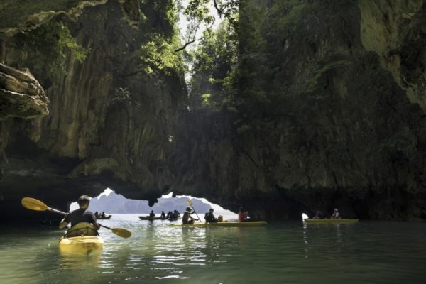 Sea cave kayaking