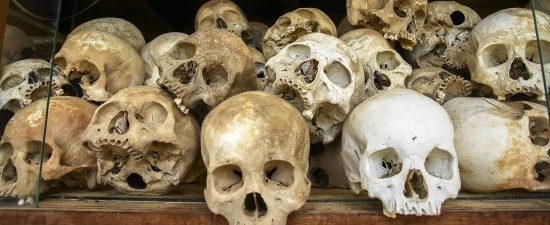 Skeleton at Killing Fields - 23 Days Exploring Vietnam Cambodia Thailand Elephant Sanctuary 