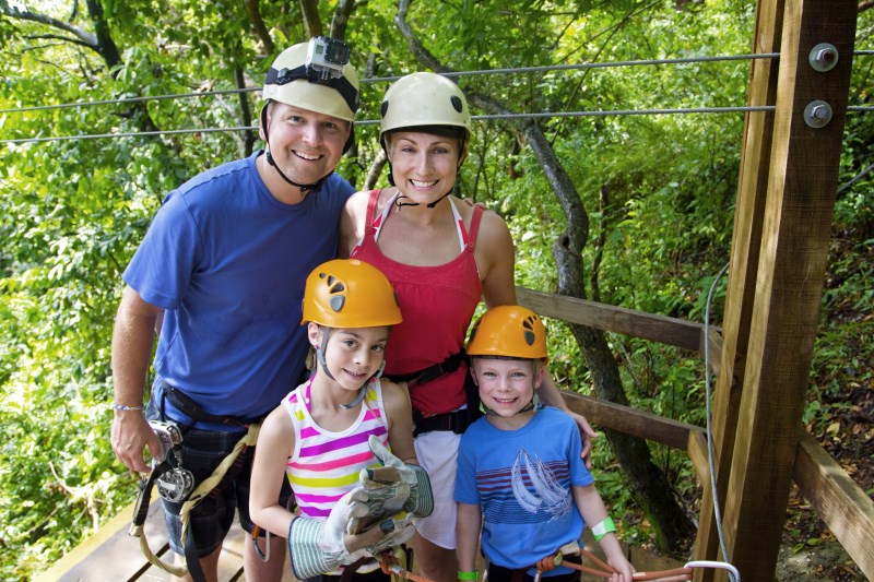 Family enjoying a Zipline Adventure
