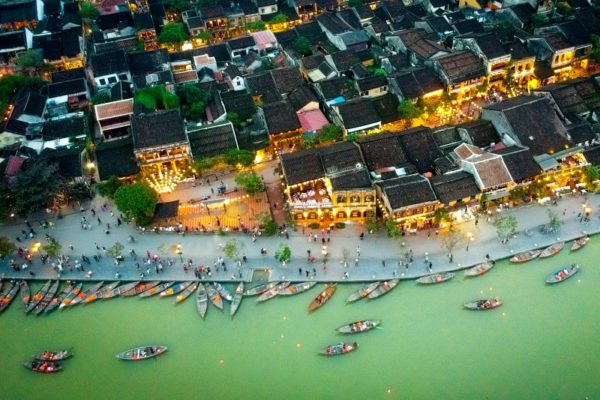 bird eyes view of the Hoi An ancient port town