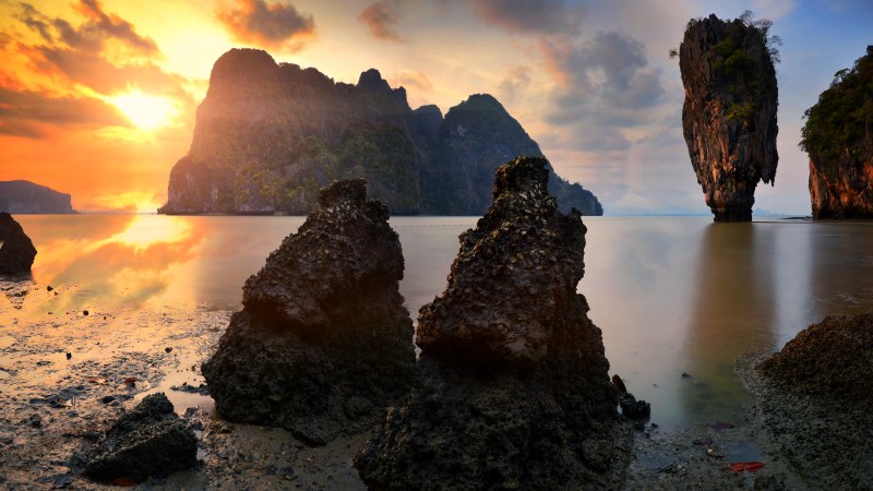 James Bond Island in sunset Phang Nga