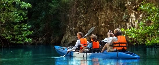Kayak with families - 19 Days Family Adventure Laos Thailand Beach