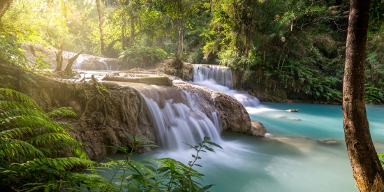 Laos Blue waterfalls of Kuang Si