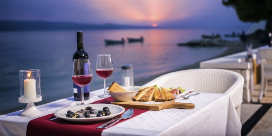 Romantic seaside dinner