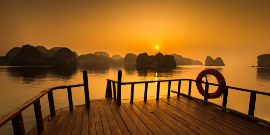 Sunrise at Halong Bay - 22 Days North South Vietnam Tour Scenic Halong Bay
